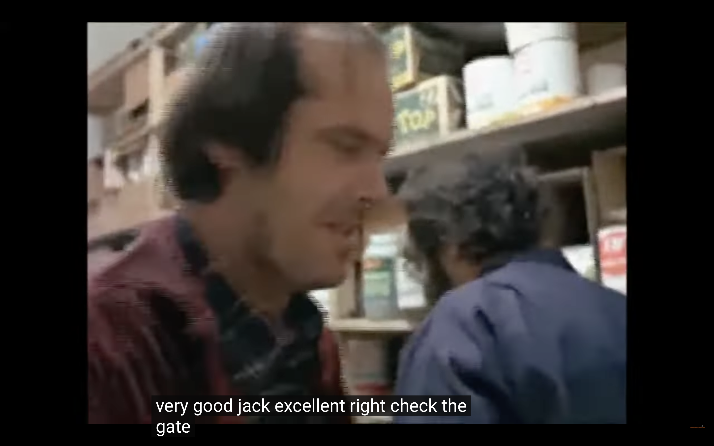 Behind-the-scenes film image showing check the gate